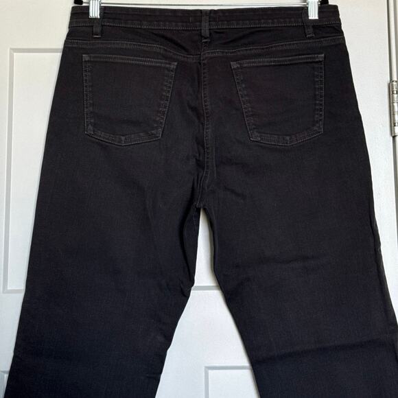 Eileen Fisher 30” Inseam Black Straight Jeans Size 14 Organic Cotton Stretch - Picture 5 of 6